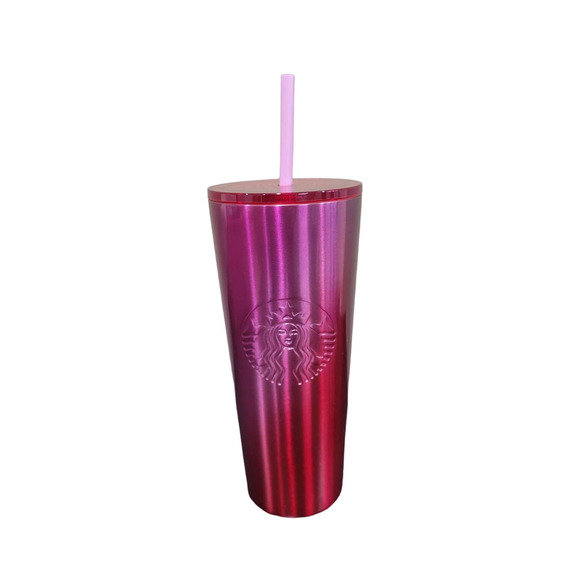 New Starbucks valentine red, pink ombre venti stainless steel tumbler cup - Picture 1 of 4